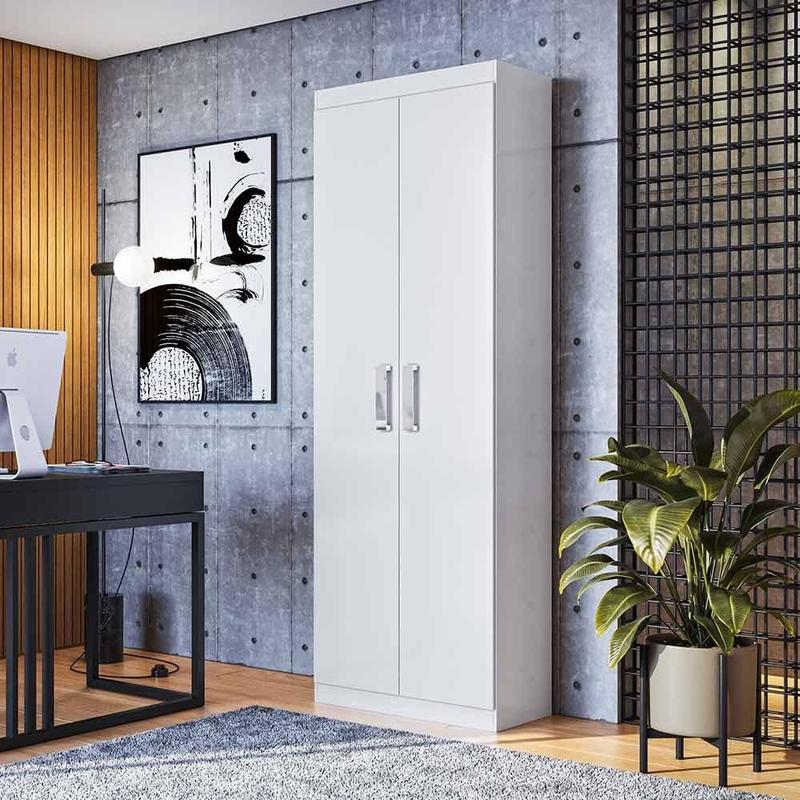 Armário Multiuso Para Quarto Branco Brilhante Delta New Lukaliam